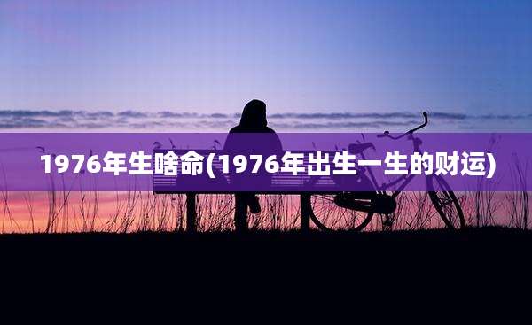 1976年生啥命(1976年出生一生的财运)