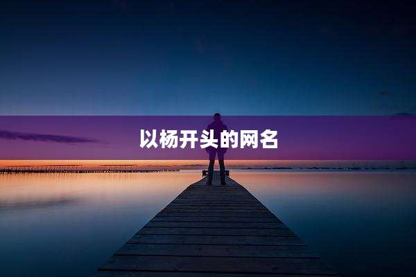 以杨开头的网名