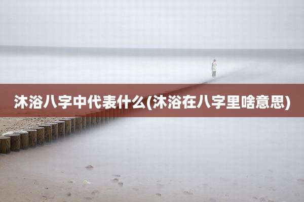 沐浴八字中代表什么(沐浴在八字里啥意思)