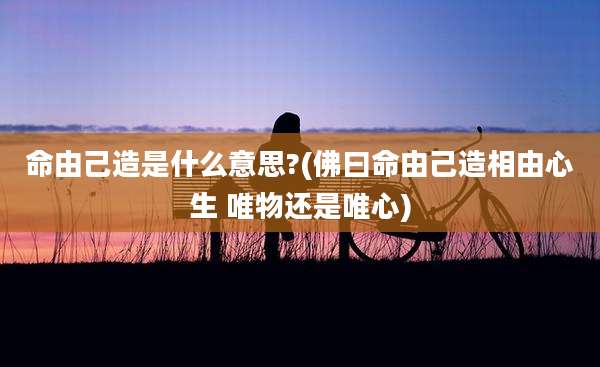 命由己造是什么意思?(佛曰命由己造相由心生 唯物还是唯心)