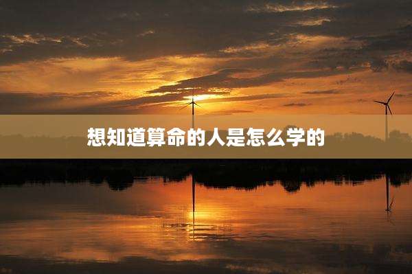 想知道算命的人是怎么学的