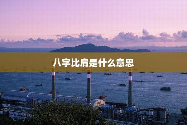 八字比肩是什么意思