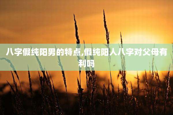 八字假纯阳男的特点,假纯阳人八字对父母有利吗