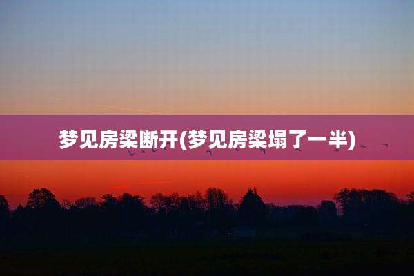 梦见房梁断开(梦见房梁塌了一半)