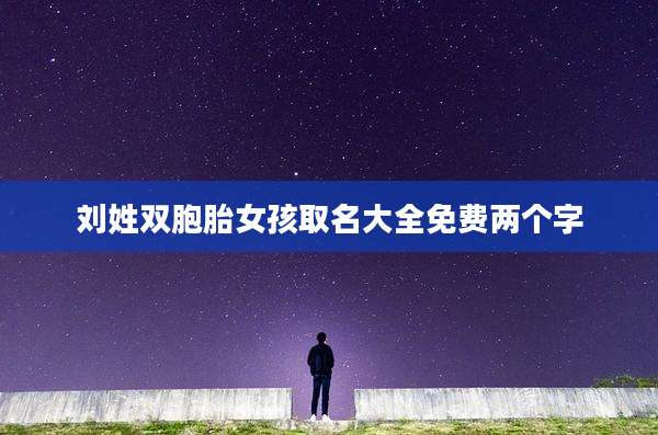 刘姓双胞胎女孩取名大全免费两个字