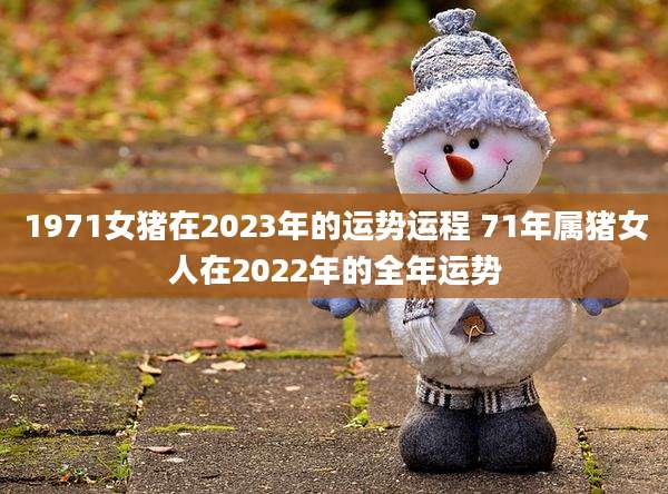 1971女猪在2023年的运势运程 71年属猪女人在2022年的全年运势