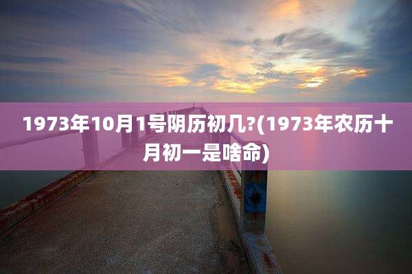 1973年10月1号阴历初几?(1973年农历十月初一是啥命)
