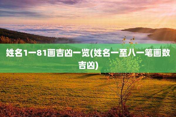 姓名1一81画吉凶一览(姓名一至八一笔画数吉凶)