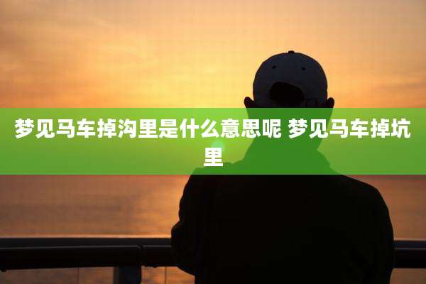 梦见马车掉沟里是什么意思呢 梦见马车掉坑里