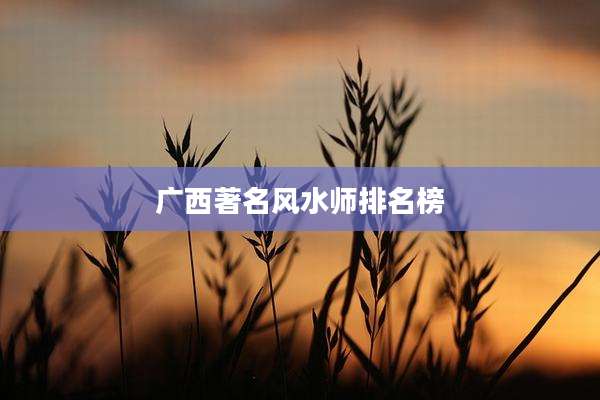 广西著名风水师排名榜