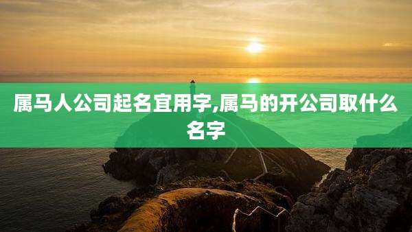 属马人公司起名宜用字,属马的开公司取什么名字
