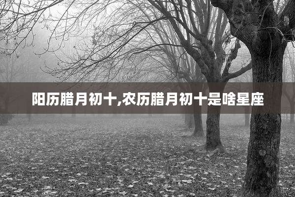 阳历腊月初十,农历腊月初十是啥星座