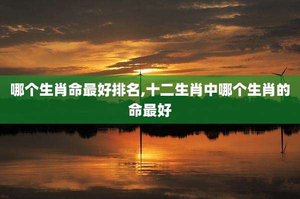 哪个生肖命最好排名,十二生肖中哪个生肖的命最好