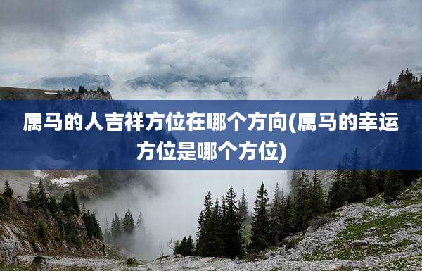属马的人吉祥方位在哪个方向(属马的幸运方位是哪个方位)
