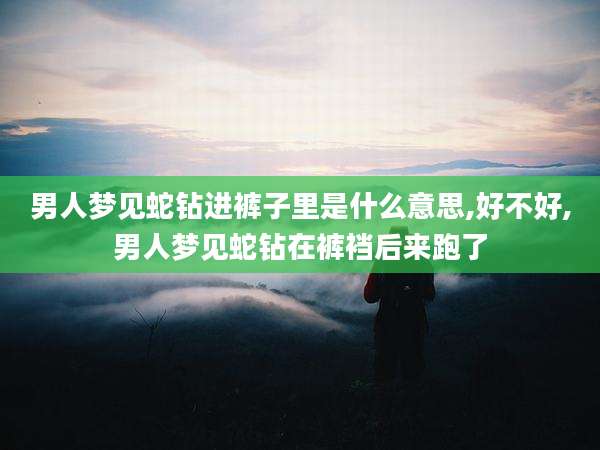 男人梦见蛇钻进裤子里是什么意思,好不好,男人梦见蛇钻在裤裆后来跑了