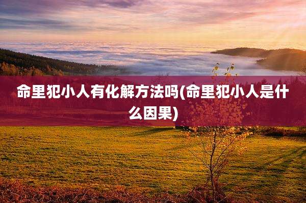 命里犯小人有化解方法吗(命里犯小人是什么因果)