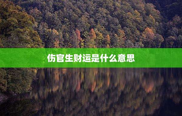 伤官生财运是什么意思