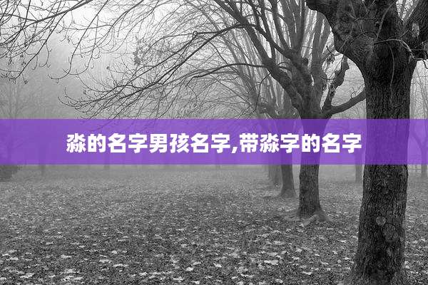淼的名字男孩名字,带淼字的名字