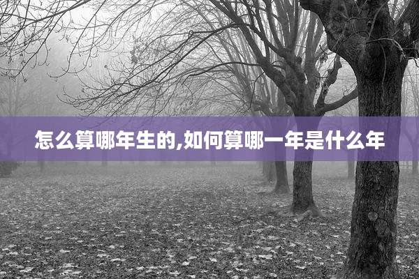 怎么算哪年生的,如何算哪一年是什么年