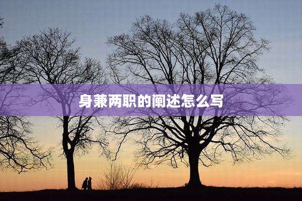 身兼两职的阐述怎么写