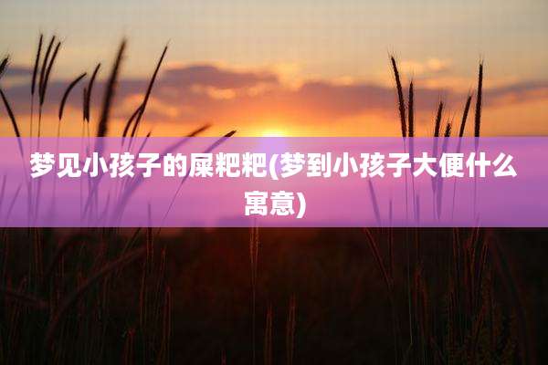 梦见小孩子的屎粑粑(梦到小孩子大便什么寓意)