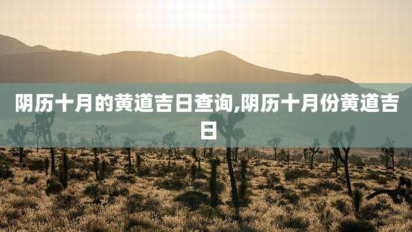 阴历十月的黄道吉日查询,阴历十月份黄道吉日