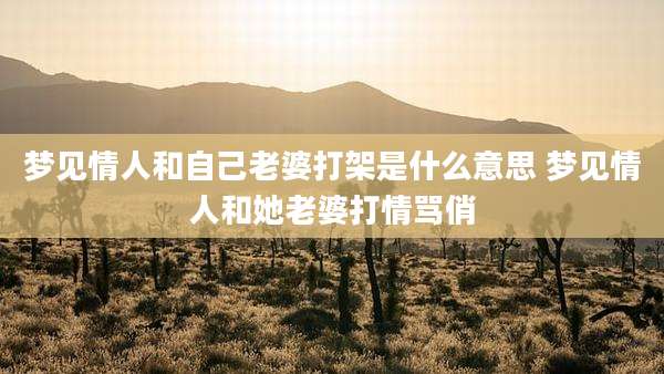 梦见情人和自己老婆打架是什么意思 梦见情人和她老婆打情骂俏