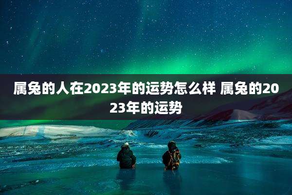 属兔的人在2023年的运势怎么样 属兔的2023年的运势