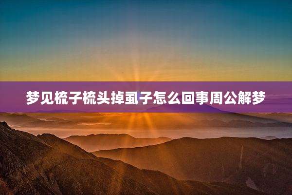 梦见梳子梳头掉虱子怎么回事周公解梦