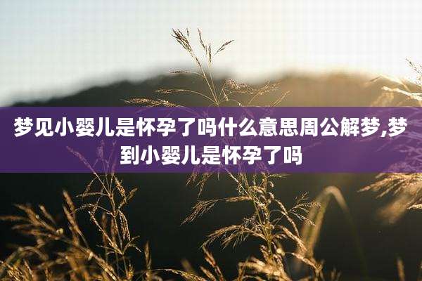 梦见小婴儿是怀孕了吗什么意思周公解梦,梦到小婴儿是怀孕了吗