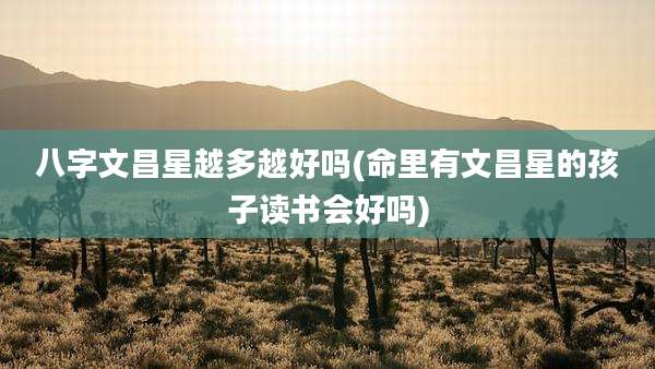 八字文昌星越多越好吗(命里有文昌星的孩子读书会好吗)