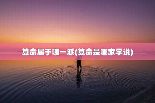 算命属于哪一派(算命是哪家学说)
