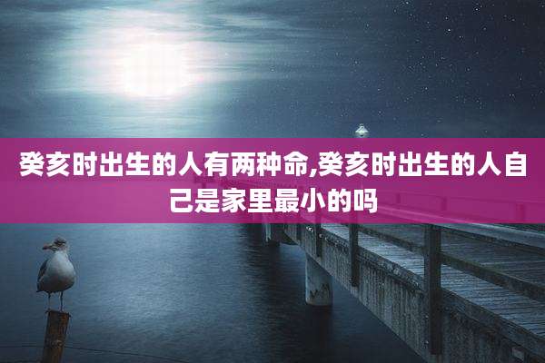 癸亥时出生的人有两种命,癸亥时出生的人自己是家里最小的吗