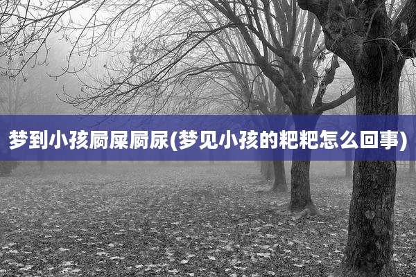 梦到小孩屙屎屙尿(梦见小孩的粑粑怎么回事)
