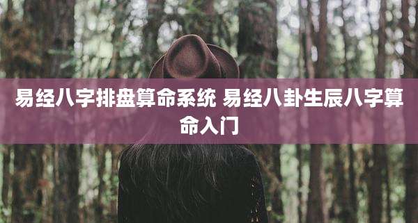 易经八字排盘算命系统 易经八卦生辰八字算命入门