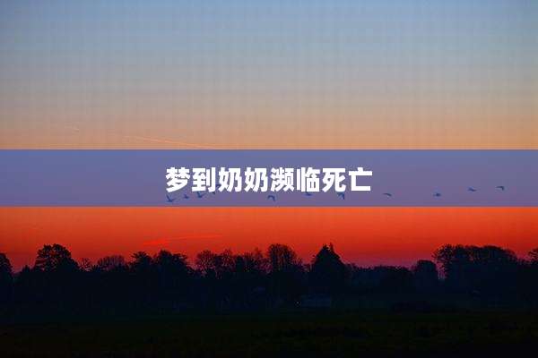 梦到奶奶濒临死亡