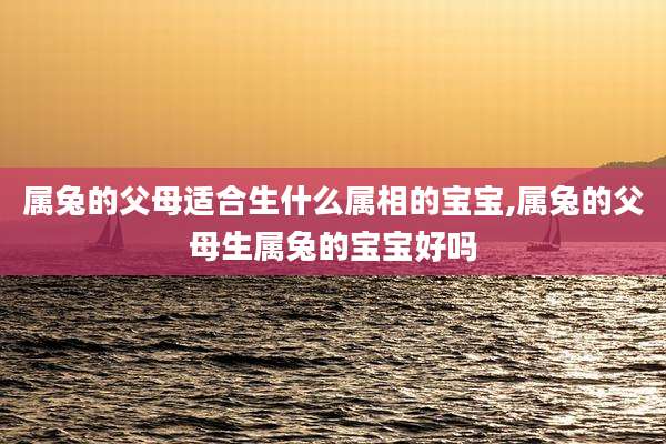 属兔的父母适合生什么属相的宝宝,属兔的父母生属兔的宝宝好吗