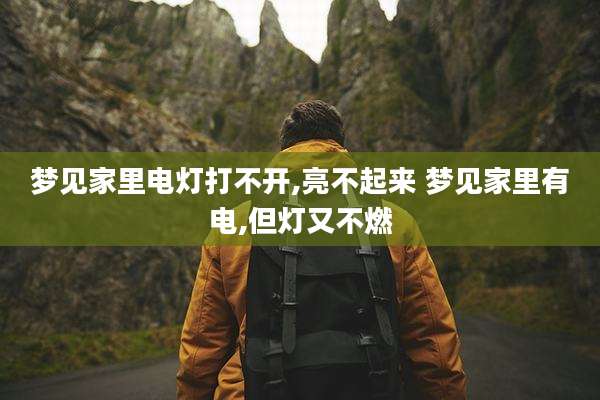 梦见家里电灯打不开,亮不起来 梦见家里有电,但灯又不燃