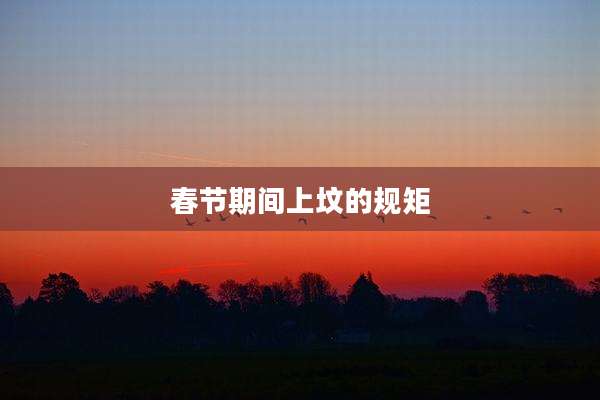春节期间上坟的规矩