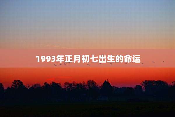 1993年正月初七出生的命运