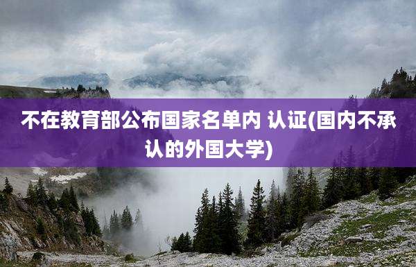 不在教育部公布国家名单内 认证(国内不承认的外国大学)
