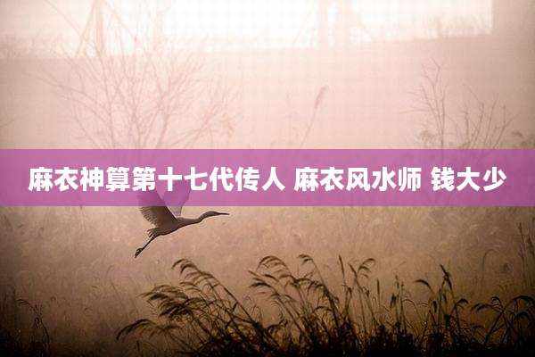 麻衣神算第十七代传人 麻衣风水师 钱大少