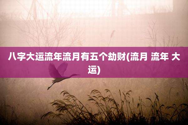八字大运流年流月有五个劫财(流月 流年 大运)