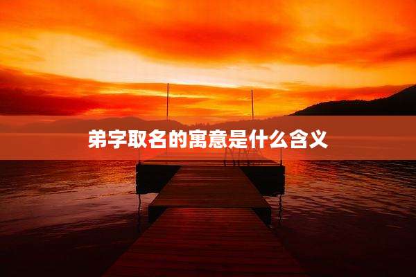 弟字取名的寓意是什么含义