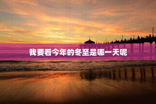 我要看今年的冬至是哪一天呢