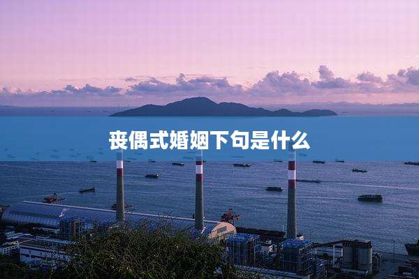 丧偶式婚姻下句是什么
