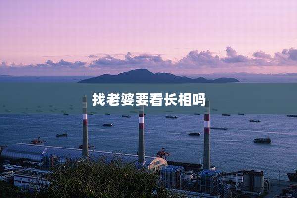 找老婆要看长相吗