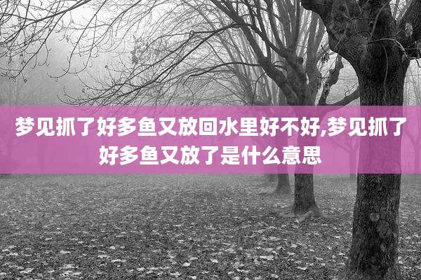 梦见抓了好多鱼又放回水里好不好,梦见抓了好多鱼又放了是什么意思