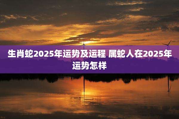 生肖蛇2025年运势及运程 属蛇人在2025年运势怎样