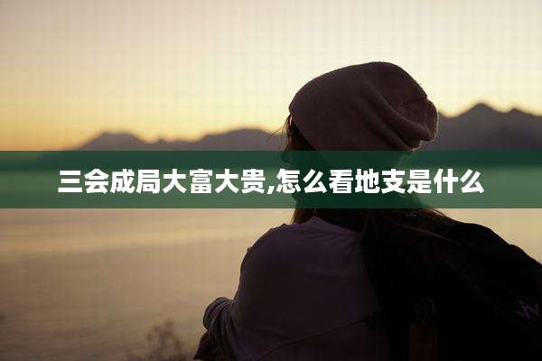 三会成局大富大贵,怎么看地支是什么